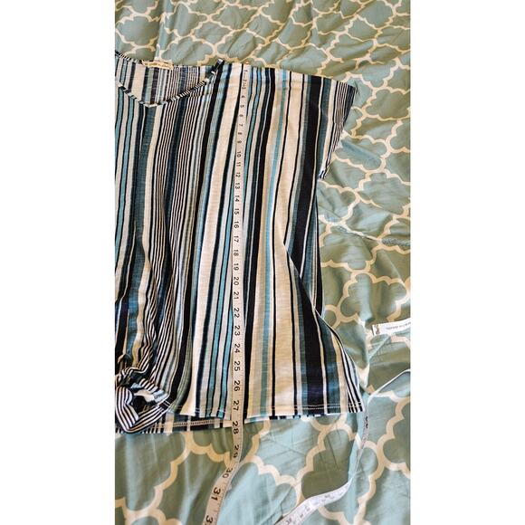 All in Love 3XL Short Sleeve Blue and White Striped Shirt - Picture 8 of 9